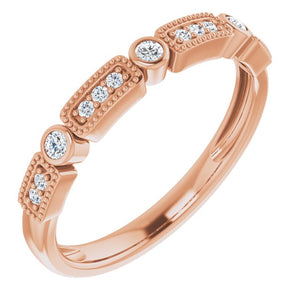 Diamond Stackable Ring | 14K Rose Gold Ring | Yumna Jewelers