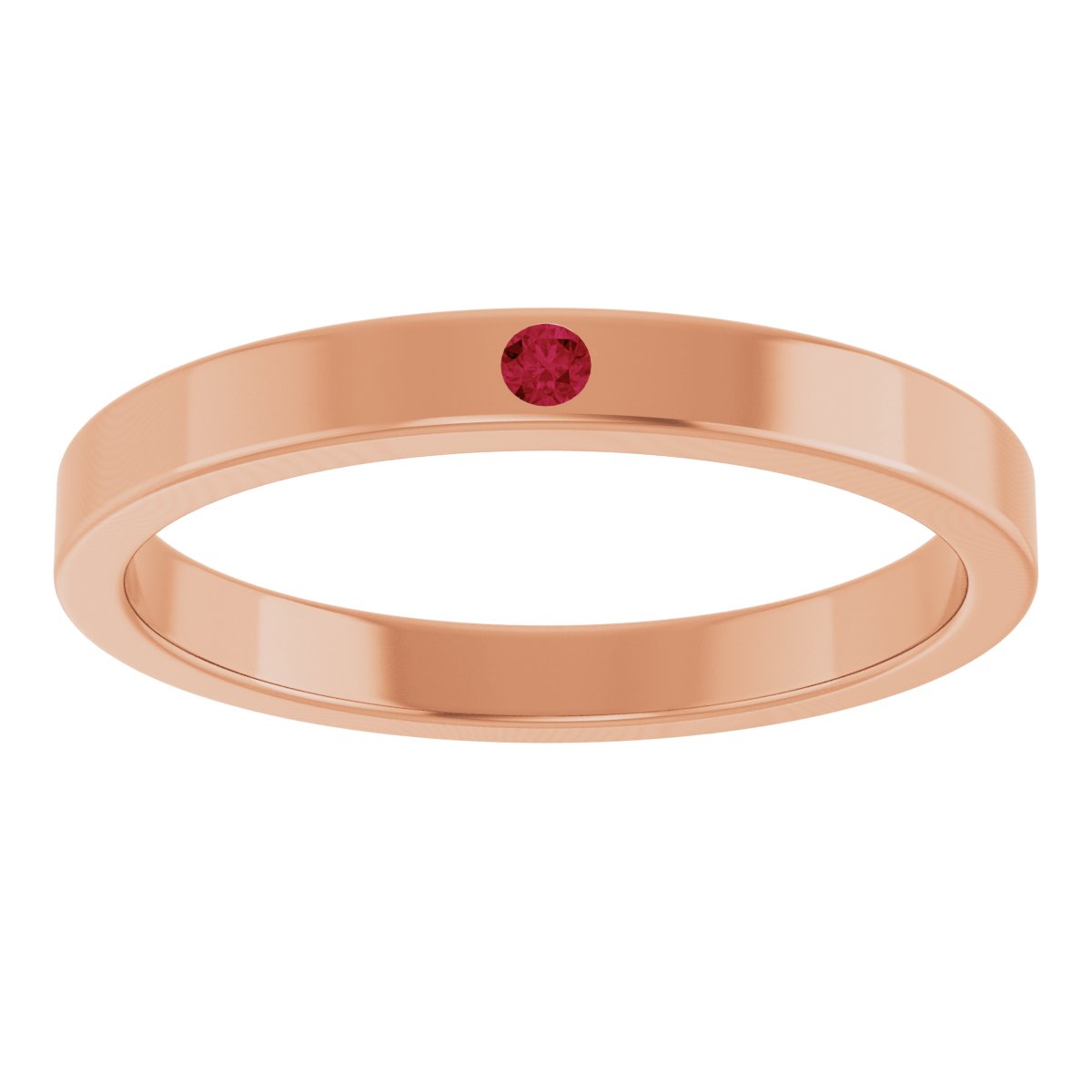 14K Rose Lab-Grown Ruby Family Stackable Ring 71622:6058:P