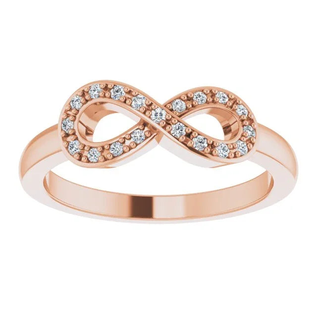 14K Rose 1/10 CTW Natural Diamond Infinity-Inspired Ring 651088:60002:P