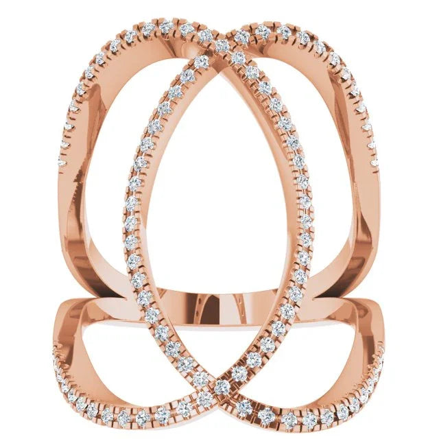 14K Rose 3/8 CTW Natural Diamond Ring 651877:60002:P