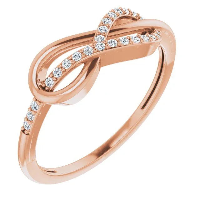 14K Rose 1/10 CTW Natural Diamond Infinity-Inspired Ring 651889:60002:P