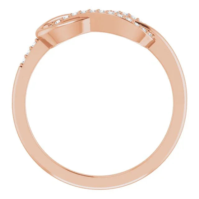 14K Rose 1/10 CTW Natural Diamond Infinity-Inspired Ring 651889:60002:P