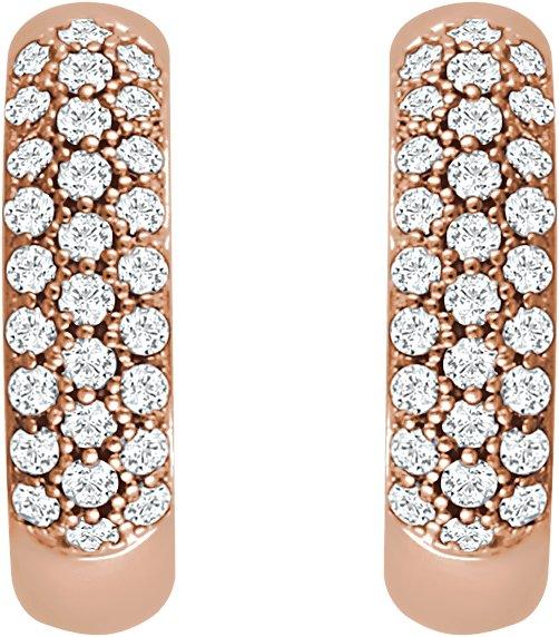 14K Rose Gold Diamond Hoop Earrings | Yumna Jewelers
