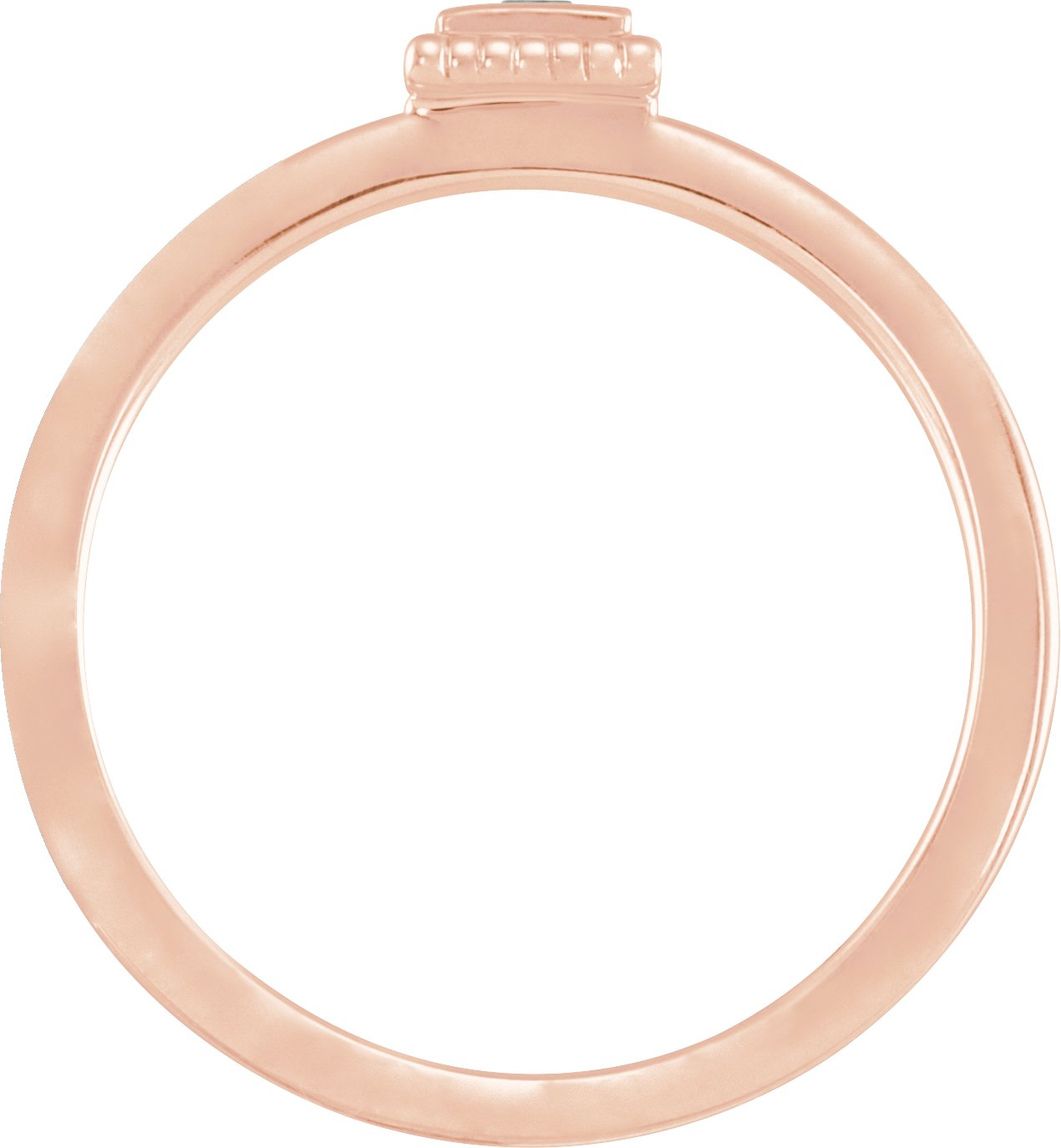 14K Rose Natural Aquamarine Family Stackable Ring 71518:6010:P