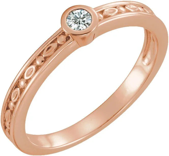 14K Rose 1/10 CTW Natural Diamond Family Stackable Ring 71298:6014:P