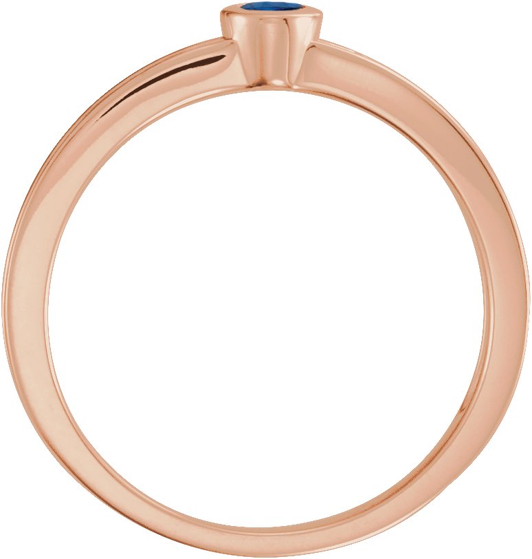 14K Rose Natural Blue Sapphire Family Stackable Ring 71298:6034:P