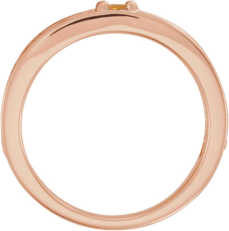 14K Rose Natural Citrine Family Stackable Ring 71469:6042:P