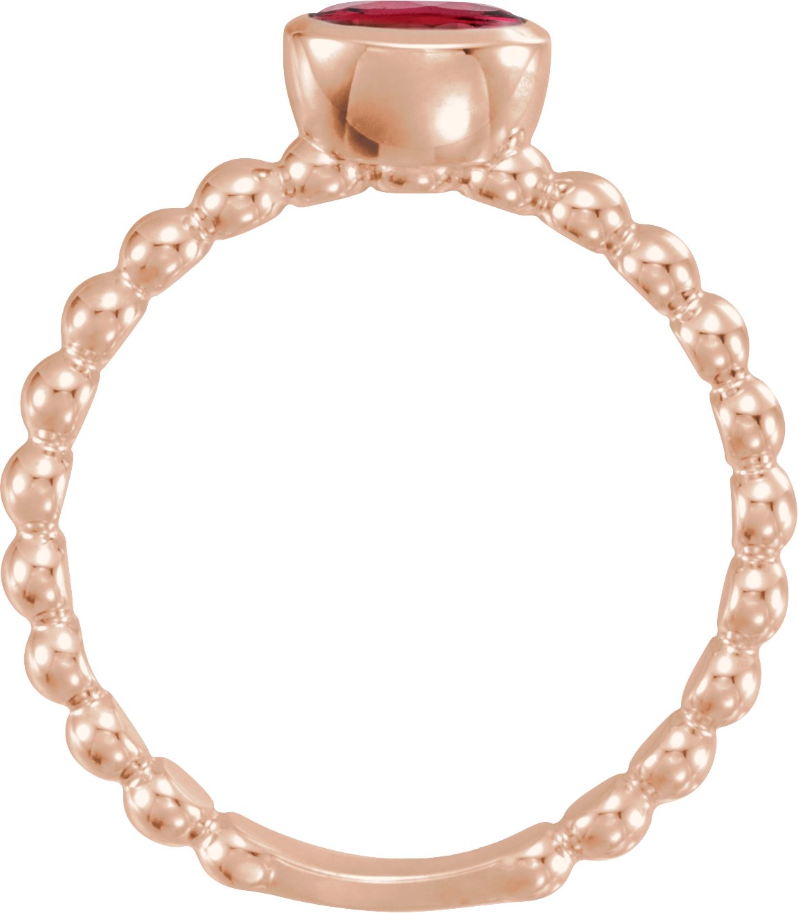 14K Rose Lab-Grown Ruby Family Stackable Ring 71623:6058:P