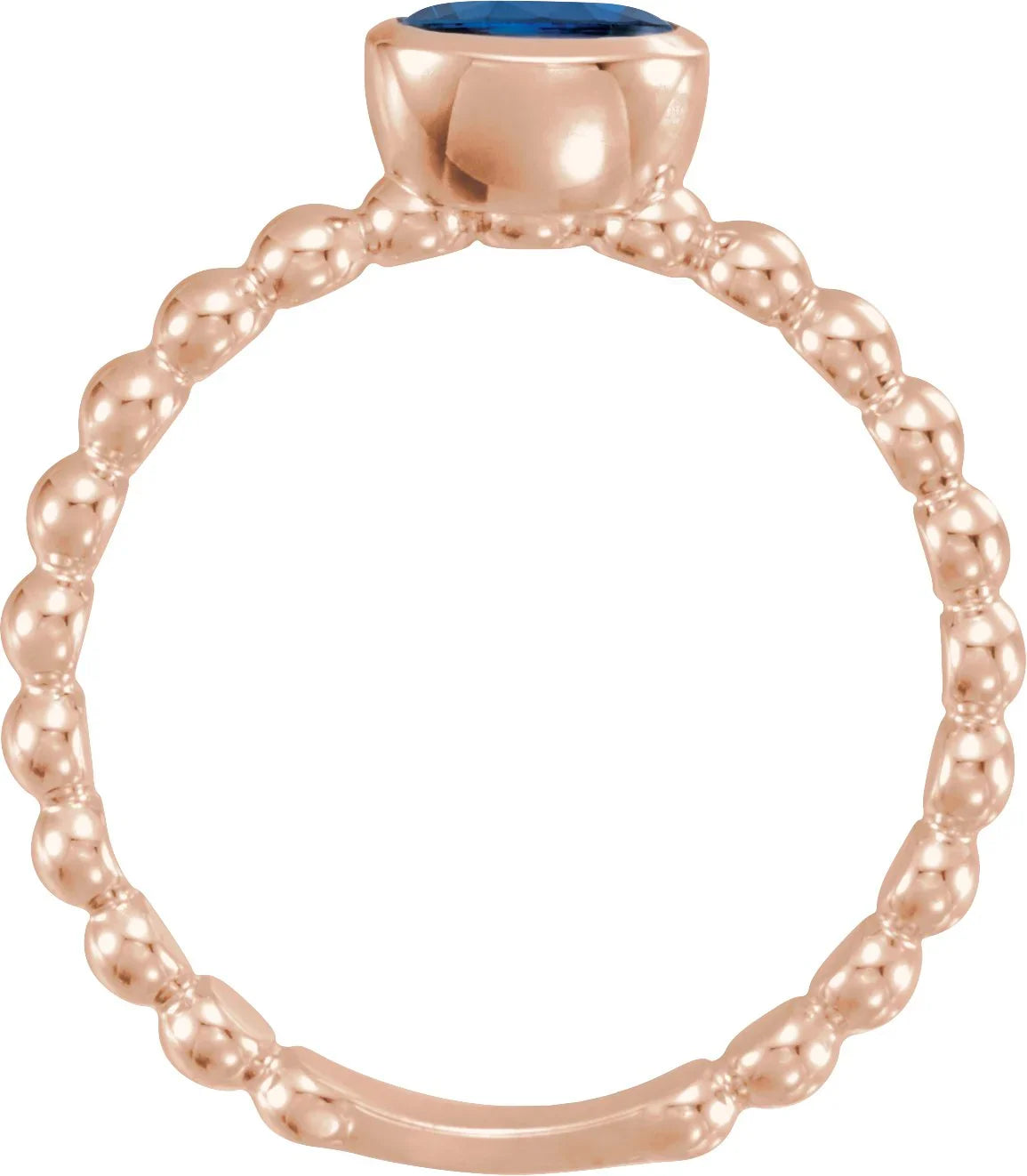 14K Rose Lab-Grown Blue Sapphire Family Stackable Ring 71623:6062:P