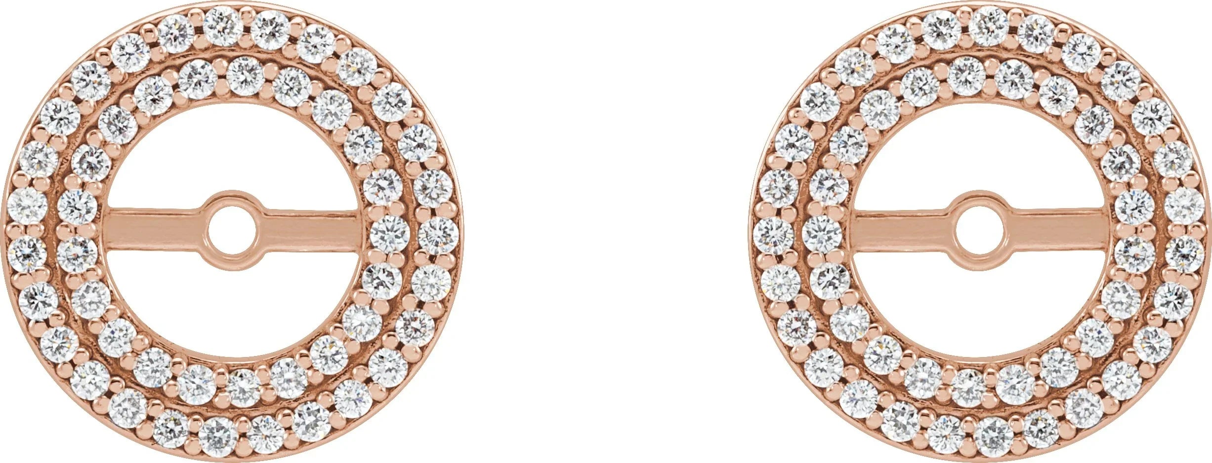 14K Rose 1/5 CTW Natural Diamond Earring Jackets 85850:60011:P