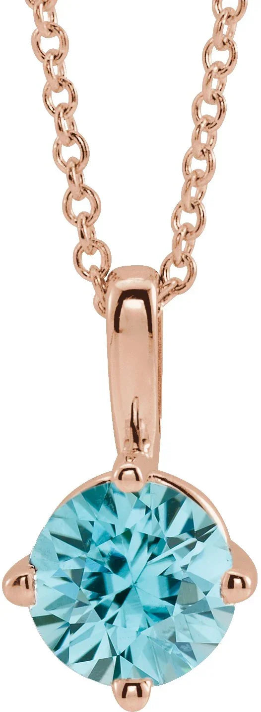 Natural Blue Zircon Necklace | Solitaire Necklace | Yumna Jewelers