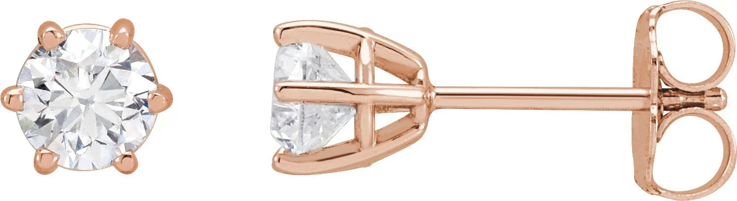 14K Rose 3/4 CTW Natural Diamond Stud Earrings 29236:6050:P