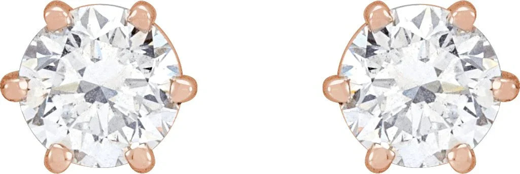 14K Rose 1 CTW Natural Diamond Stud Earrings 29236:6086:P