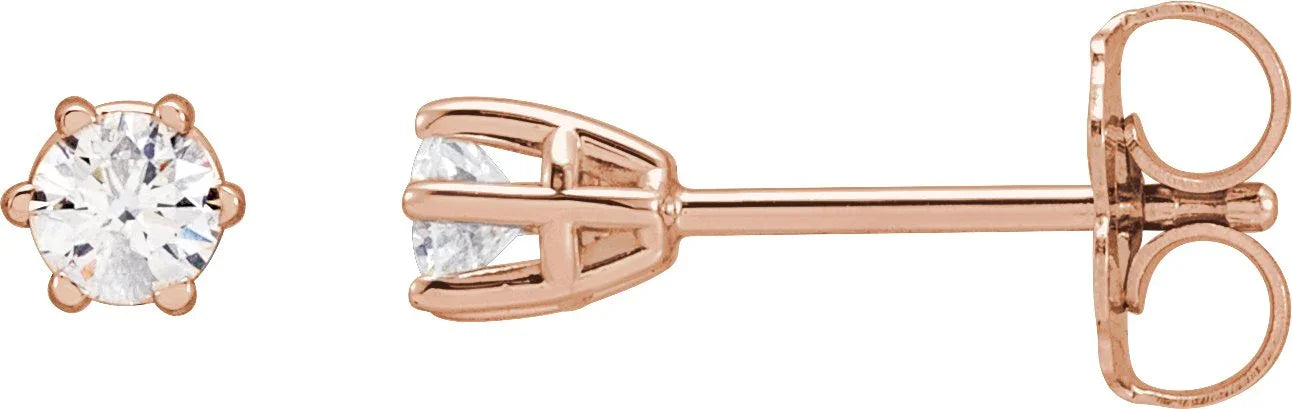 14K Rose 1/5 CTW Natural Diamond Stud Earrings 29236:6034:P